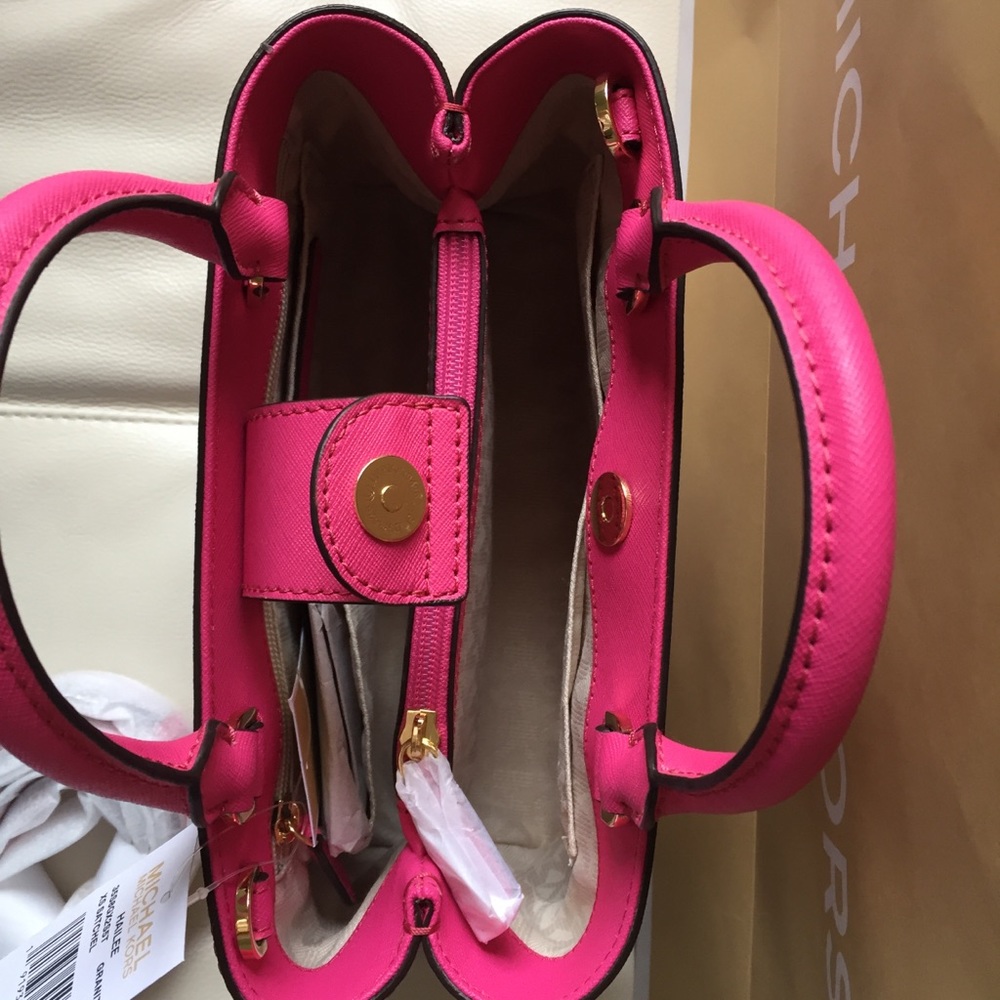 NWT MICHAEL KORS HAILEE GRANITA PINK SATCHEL BAG - Picture 6 of 8